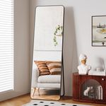 Clevich Full Body Mirror 162 x 53 cm with Metal Frame Stand Standing Mirror HD Large Wall Mirror with Hooks Full Length Mirror Wall Mirror for Living Room Bedroom Dressing Room Bathroom Hallway Round