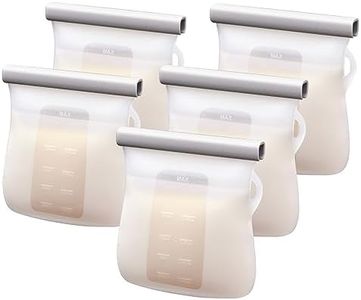 Lictin Silicona Bolsas Leche Materna Reutilizable - 5Pcs Bolsas Almacenamiento de Leche,8.5 oz/250 ml Reutilizable,Sin BPA, Bolsas Leche Materna Congelar Doblemente a Prueba de Fugas