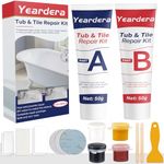 Yeardera Porcelain Repair Kit, Super Strong & Durable, Waterproof, Easy to Use, White, Compact, Complete Kit for Ceramic, Porcelain, Marble, Quartz, Resin, Acrylic, Bathtub, Tile, Shower Repair