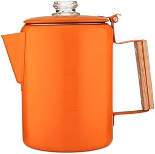 COLETTI Bozeman Orange Percolator Coffee Pot — Camping Coffee Makers — Camping’s Favorite Percolator – NO Aluminum or Plastic [9 cup, Orange Clay]