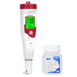 GIDIGI Digital Pool Salt Tester,pH Salinity Meter for Saltwater Pool,5 in 1 Salt Meter Pool Water Tester with 12.88 mS/cm Calibration Solution,Saltwater Aquarium pH Test,TDS PPM EC Reader for Water