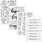 4 Sheets Words Clear Stamps for Car