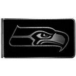 NFL Siskiyou Sports Mens Seattle Seahawks Black and Steel Money Clip One Size Black