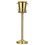 Champagne Bucket with Stand,Ice Bucket with Stand Stainless Steel Bucket Wine Chiller On Stand 12Lb Hammered Tall Ice Bucket Stand for Party Bar Ktv Bbq Home,3ft (gold, 1 pack)