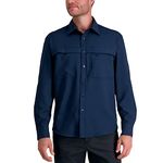 Haggar Men's Performance Stretch Vent Shirt, Navy, XXL