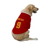 Ruse Pet Good Boy No.9 Printed Round Neck Full Sleeves Technical Dog Jacket for Dog Clothes Winter Apparel Gift for Dogs.Berry Red/X-Large (Full Grown Lab,Retriver Dane etc.)