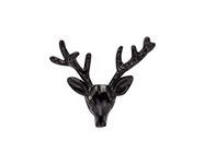 Knighthood Deer Reindeer Head Lapel Animal Pin for Suit (Black)