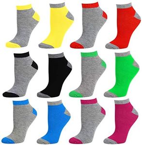 Debra Weitzner Womens Runner Ankle Socks - Low-Cut Colorful Socks (Size 9-11 and 10-13) 12 Pairs