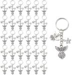 JZK 30x Guardian angel keyring keychains key charms for christening baby shower party holy communion baptism wedding angel gifts, funeral favours remembrance keepsake for guests