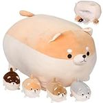 PixieCrush Dog Stuffed Animals for Girls Ages 3-8 - Mommy Shiba Inu with 4 Puppies - Magical Dog Pillow Plushie - Enchanting Cuddly Companions for Imaginative Play