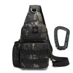 Armiya Men's Tactical Sling Bag Military Chest Shoulder Molle Small Daypack Backpack for Outdoor Cycling Hiking Camping (black camouflage)