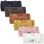 Makone Baby Bows Headband Newborn Hairbands Stretchy Nylon Child Hair Accessories Hair Bow Headband for Infant Toddler Baby Girls 5.5 inch, 6pcs