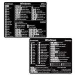 Microsoft Windows + Word/Excel Quick Reference Guide Keyboard Shortcut Stickers, Laptop Keyboard Shortcuts Stickers for Windows, for Any PC Laptop or Desktop SM (Black)