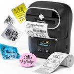 Phomemo M110 Bluetooth Thermal Label Maker, Wireless Portable Sticker Label Printer Machine for address, Barcode, Logo, label Maker Machine Compatible with Android & iOS Phone,Black