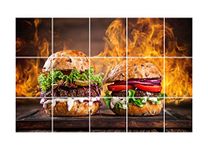 Decor Kafe Hot Burger Waterproof and Anti Oil Stain Kitchen Sticker