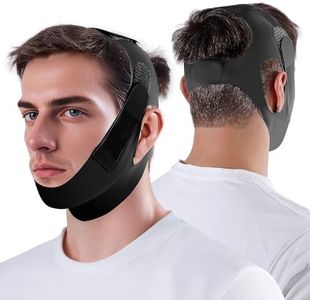 NOIKO Anti Snoring Chin Strap Adjustable, High Elasticity Traceless Chin Strap for Sleeping, Effective Anti Snoring Device, Snore Stopper Breathable and Durable for Adult, Black, M