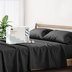 Mayfair Linen Hotel Collection 100% Egyptian Cotton - 500 Thread Count 4 Piece Sheet Set Black, Size King