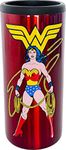 Spoontiques - Stainless Steel Can Cooler - Double Walled Stainless Steel Beverage Can Cooler - Keeps Drinks Colder Longer - Wonder Woman Stainless Can Cooler