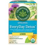 Traditional Medicinals - Organic Everyday Detox Lemon Herbal Tea (Pack of 1) - With Stinging Nettle & Burdock Root to Remove Accumulated Waste from the Body - 16 Tea Bags Total