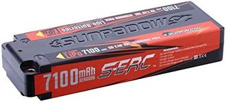 SUNPADOW 7.4V 2S Lipo Battery 70C 7100mAh Hard Case with 4mm Bullet for RC Vehicles Car Truck Tank Boat Truggy Buggy Racing Hobby