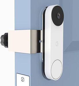 VMEI Anti-Theft Doorbell Mount Design for Google Nest Doorbell (Battery),No Drill,Not Rust, Not Block Doorbell Sensor, Metal Doorbell Door Mount for Home Apartment Office Room Renters-Silver