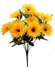 Fourwalls Beautiful Decorative Artificial Garabara Flower Bunches for Home décor (48 cm Tall, 10 Heads, Yellow)