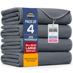 Utopia Bedding (Pack of 4) Waterproof Incontinence Pads Quilted Washable & Absorbent Bed Pad for Adults and Kids 34 x 52 inches (Grey)