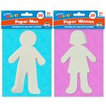 40pk Paper People Cut Outs | Craft Paper For Kids | Paper Dolls Cut Out People | Paper Cut Outs People Cardboard Cutout | Paper Dolls Craft Packs for Children Arts Crafts | The Cut-Out Girl and Boy