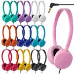 YFSFQS Classroom Kids Headphones Bulk 30 Pack for School Students Children Teen Boys Girls, Wholesale Adjustable Headphones for Classroom Earphones (H003 Mix Color Headphones)