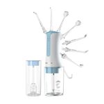 Oracura OC300 Pro Kids Parent Care Water Flosser for Teeth | 4 Modes, 300ml & 200ml Tanks with 8 Tips | Water Flosser for Adults & Kids with Braces (Blue)