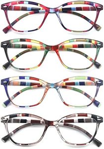 HEEYYOK 4 Pacco Occhiali da Lettura Leggero Moda Cerniere a Molla di Qualita Occhiali da Vista per Uomo Donna Mescola Colore