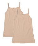 Jockey SG04 Girl's Super Combed Cotton Rib Fabric Camisole with Regular Straps_Skin_5-6 Yrs (Pack of 2)