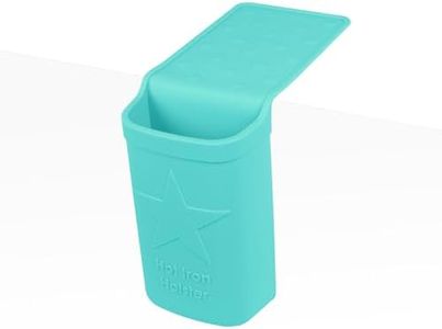 Hot Iron Holster | Adhesive-Free Silicone Storage Pocket for Organization and Travel | Heat Resistant to 500°F | Ideal for Curling Irons, Hair Straighteners, and Other Hot Tools | Teal