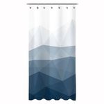 Sunlit Design 36 x 72 Inches Ombre Blue Small Stall Shower Curtain RV Half Size Narrow Bathroom Curtains Contemporary Geometric Fabric Bathroom Decor