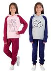 Hind Girls Jogger Sets 4 Piece Active Fleece Hoodies and Joggers Sweatpants for Girls Athletics (Blush-Grey, 6X)