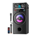 TRONICA Premium Series PS-02 MOGAMBO Wooden 130W Party DJ Home Theater System with 2 Karaoke mics (one Wireless & one Wired) & Remote & Vivid Light Effects - Home Theatre