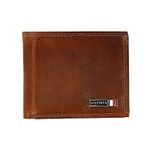 Tommy Hilfiger Men's Leather Edisto RFID Slim Bifold Wallet, Tan