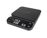 Maestri House S3 Coffee Scale, 3kg/0.1g Rechargeable Digital Coffee Scales, 3 Brew Modes, Adjustable Ratios & Flow Rate Display, Barista-Grade for Pour-Over, Espresso, French Press – Grey