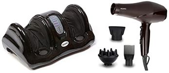 AGARO 33158 Electric Shiatsu Foot Massager with Kneading Function & HD-1120 2000 Watts Professional Hair Dryer with AC Motor, Concentrator, Diffuser, Comb, Hot and Cold Air, 2 Speed 3 Settings