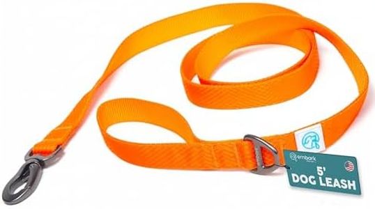Embark Adventure Dog Leashes - Colorful, Strong and Sturdy Nylon Dog Leashes for Small Dogs, Dog Leashes Medium Dogs and Dog Leashes Large Breed Dogs, Heavy Duty Dog Leash (Black Dog Leash)