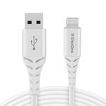 ElevOne USB to Lightning 2A Fast Charging, 480Mbps Data Sync Cable Compatible for iPhone 14,13, 12,11, X, 8, 7, 6, 5, iPad Air, Pro, Mini (ECL-1, White)