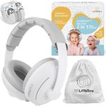 LittleTora The 'CuddleEars' 2 in 1 Baby Ear Muff - Noise Canceling Infant Toddler Headphone Hearing Protection Earmuff for Plane (White)