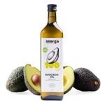 Omega Pressery Avocado Oil for Cooking - 1L | Neutral Flavour | High Smoke Point 270°C | 100% Pure Natural Cooking Oil | Ideal for Frying, Roasting, Baking & Air Frying at High Heat
