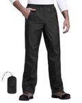 33,000ft Packable Rain Pants for Men Waterproof Hiking Pants Lightweight Rain Pants Outdoor Windproof Pant for Golf, Fishing Black