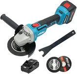 Vikky 5 inch cordless angle grinder, brushless 20V 4.2 lithium-ion cordless grinder, grinding wheel with a diameter of 125 mm, for cutting and grinding