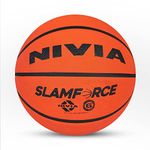 Nivia Slamforce Basketball/Rubberized Moulded/8 Panel/Suitable for Hard Surface/Training Basketball/for Men/Women/Size - 6 (Orange)