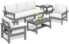 SERWALL HDPE Patio Furniture Set, 7