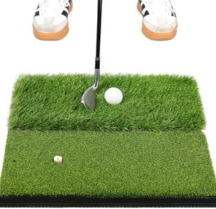 BIRDIEBLAST Premium Dual-Turf Golf Hitting Mat, Golf Practice Mat for Indoor and Outdoor Training, 10mm Foam Padding with Rubber Backing (1)