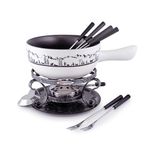 Swissmar Cheese Fondue Sets - Includes Ceramic Pots, Rechauds, Six (6) Fondue Forks, Fondue Burner, and Recipe Card (Swissmar Heidi Fondue Set)