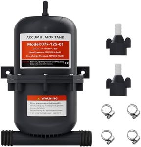 Pre-Pressurized Accumulator Tank, RV Accumulator Tank 0.75L Max 125PSI, 1/2 MNPT Port Fitting, Flow Control Inner Bladder, Reduced Pump Cycling, Suitable for RV, Boat, Travel Trailer, Caravan.